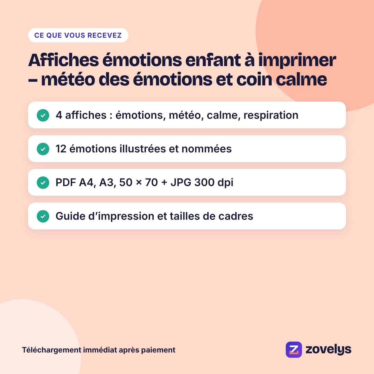 Affiches émotions enfant à imprimer – météo des émotions et coin calme – aperçu 4