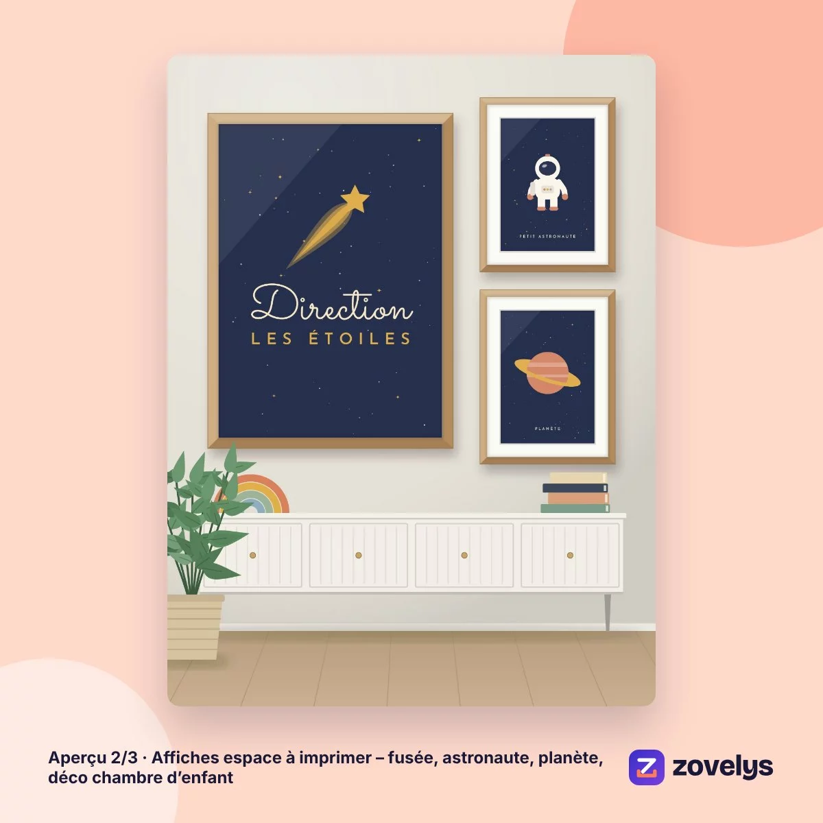 Affiches espace à imprimer – fusée, astronaute, planète, déco chambre d’enfant – aperçu 2