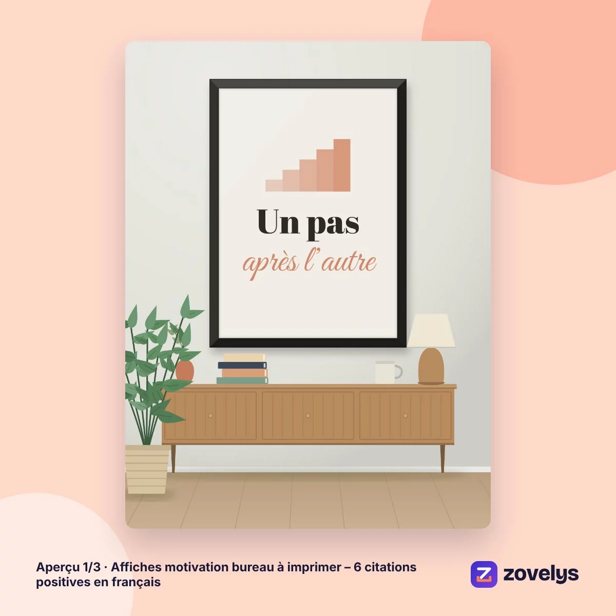 Affiches motivation bureau à imprimer – 6 citations positives en français – aperçu 1