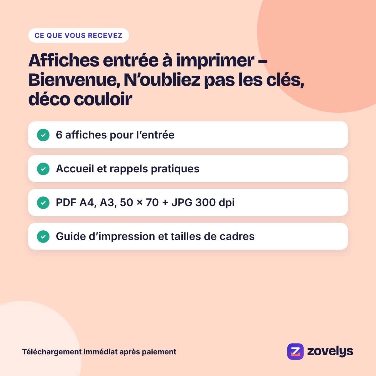 Affiches entrée à imprimer – Bienvenue, N’oubliez pas les clés, déco couloir – aperçu 4