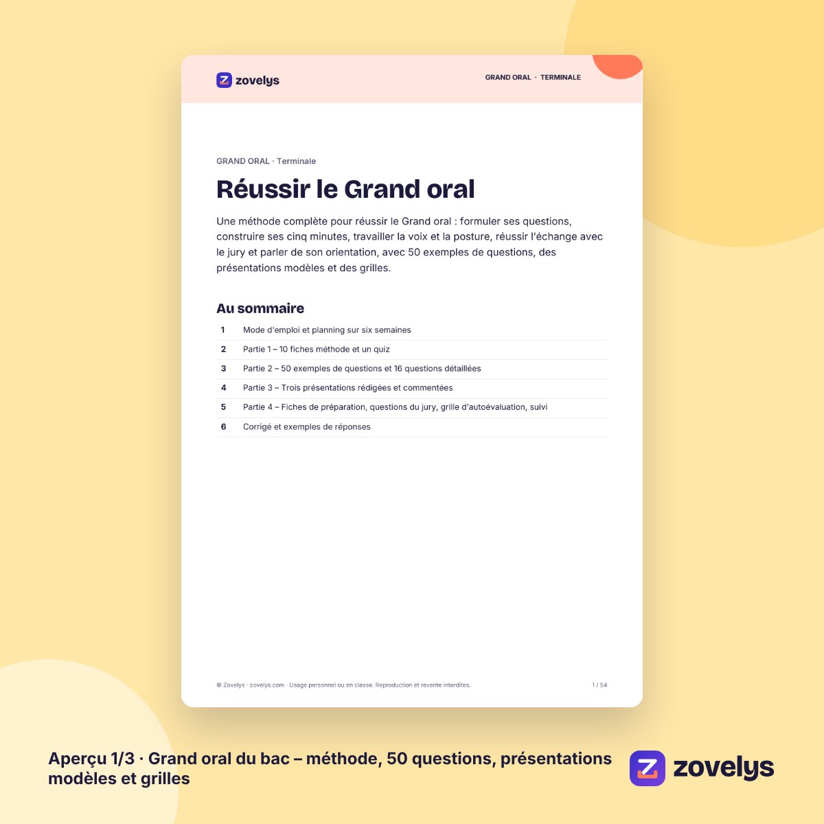 Grand oral du bac – méthode, 50 questions, présentations modèles et grilles – aperçu 1
