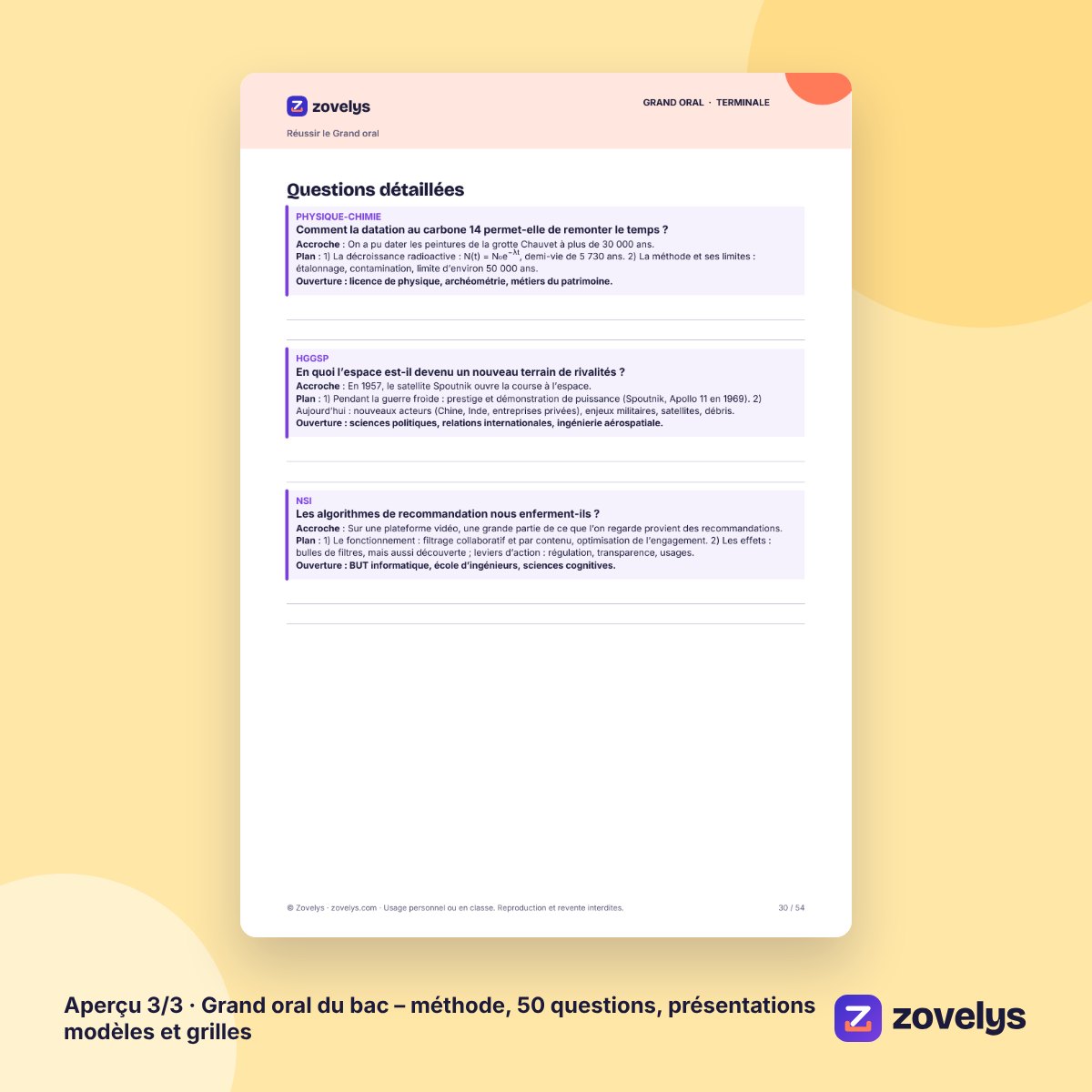 Grand oral du bac – méthode, 50 questions, présentations modèles et grilles – aperçu 3