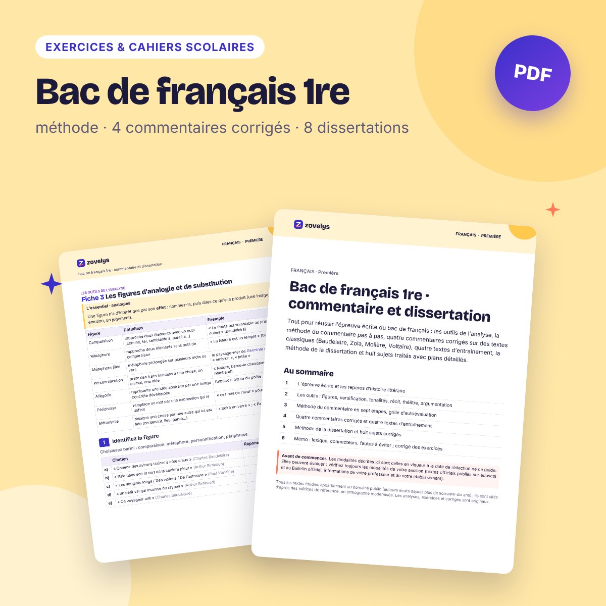 Bac de français 1re – commentaire et dissertation : méthode et corrigés