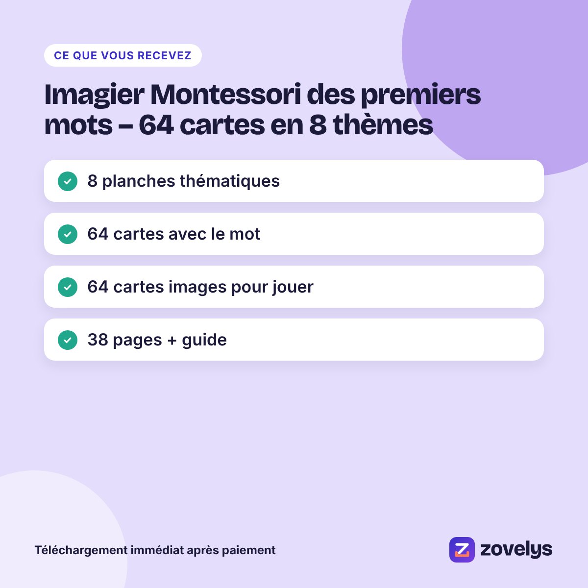 Imagier Montessori des premiers mots – 64 cartes en 8 thèmes – aperçu 4