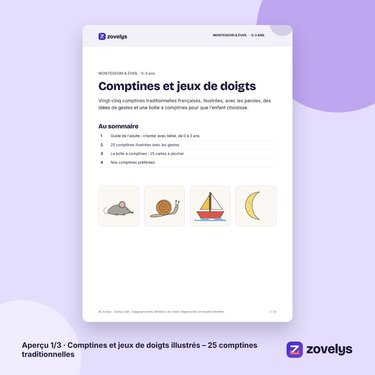 Comptines et jeux de doigts illustrés – 25 comptines traditionnelles – aperçu 1