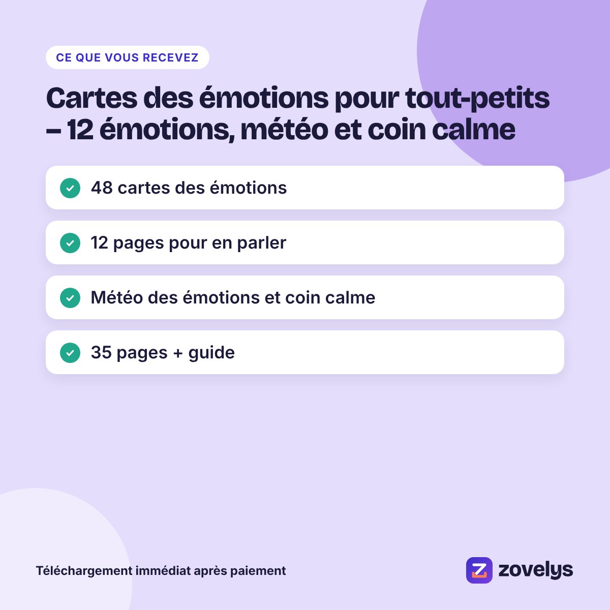 Cartes des émotions pour tout-petits – 12 émotions, météo et coin calme – aperçu 4