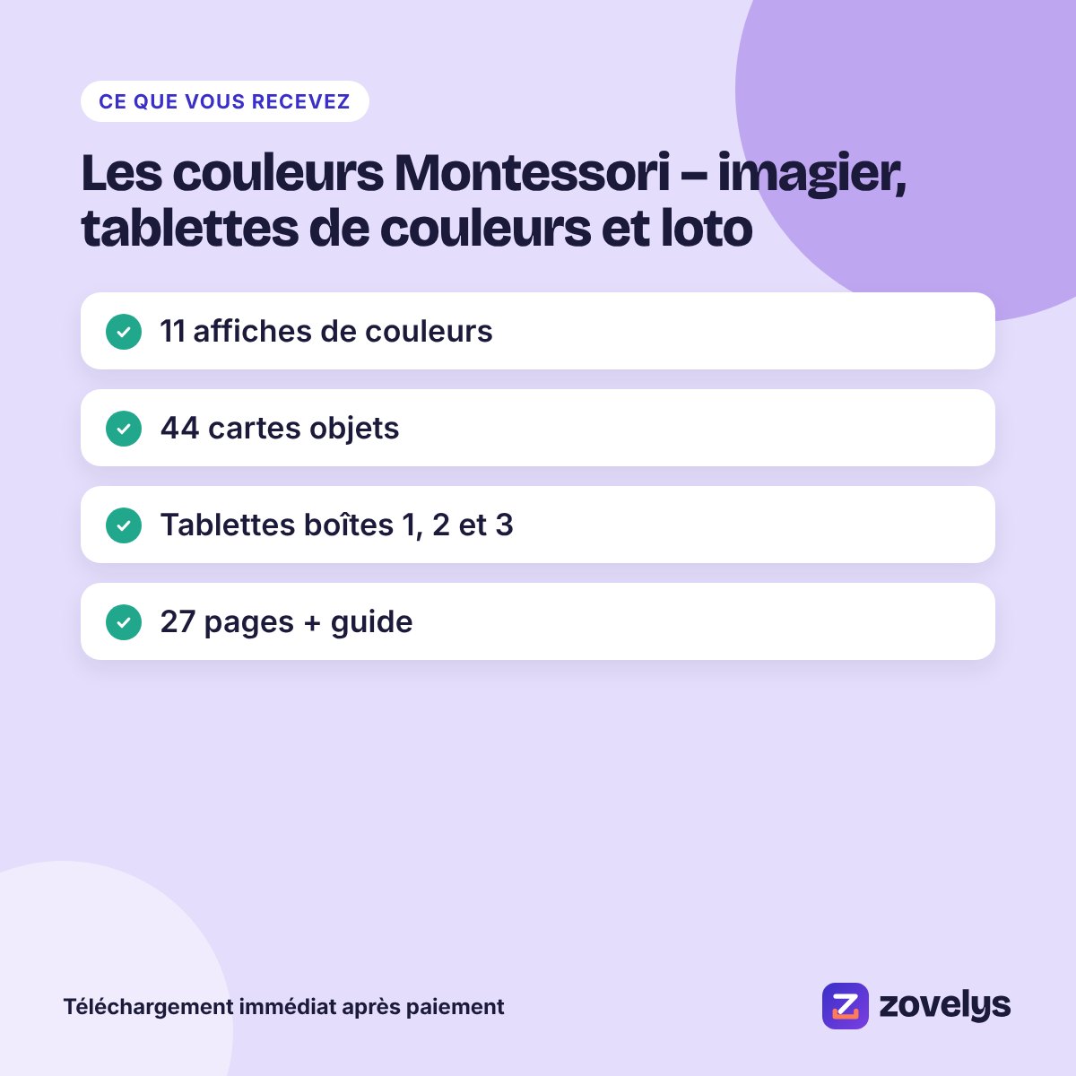 Les couleurs Montessori – imagier, tablettes de couleurs et loto – aperçu 4
