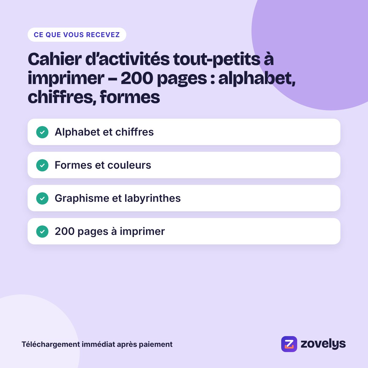 Cahier d’activités tout-petits – 200 pages : alphabet, chiffres, formes – aperçu 4