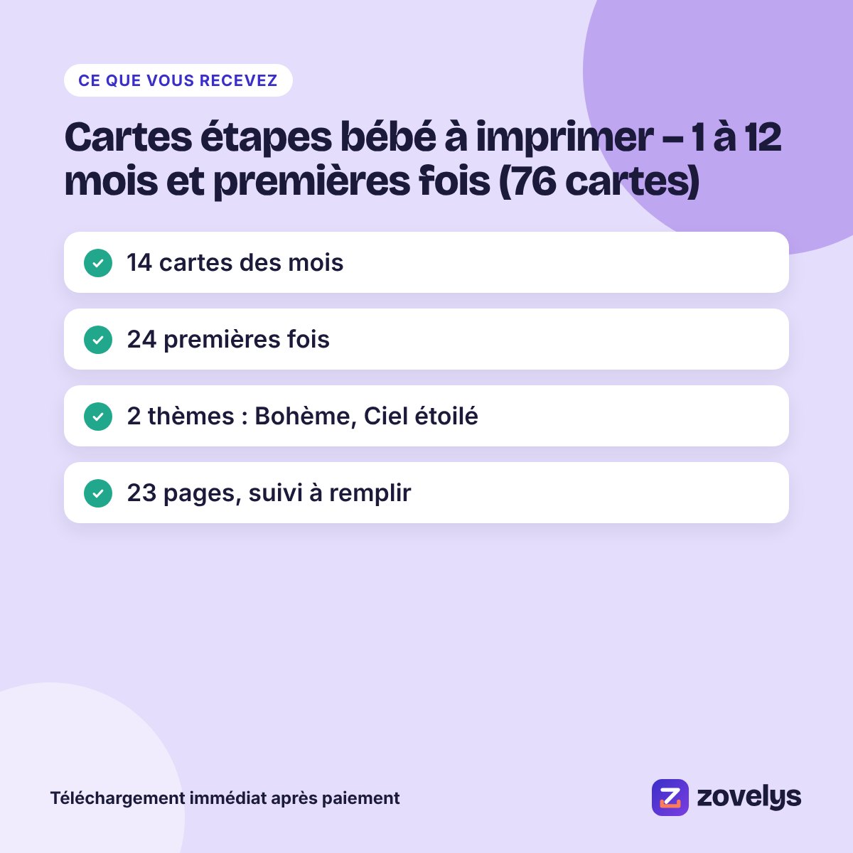 Cartes étapes bébé à imprimer – 1 à 12 mois et premières fois (76 cartes) – aperçu 4