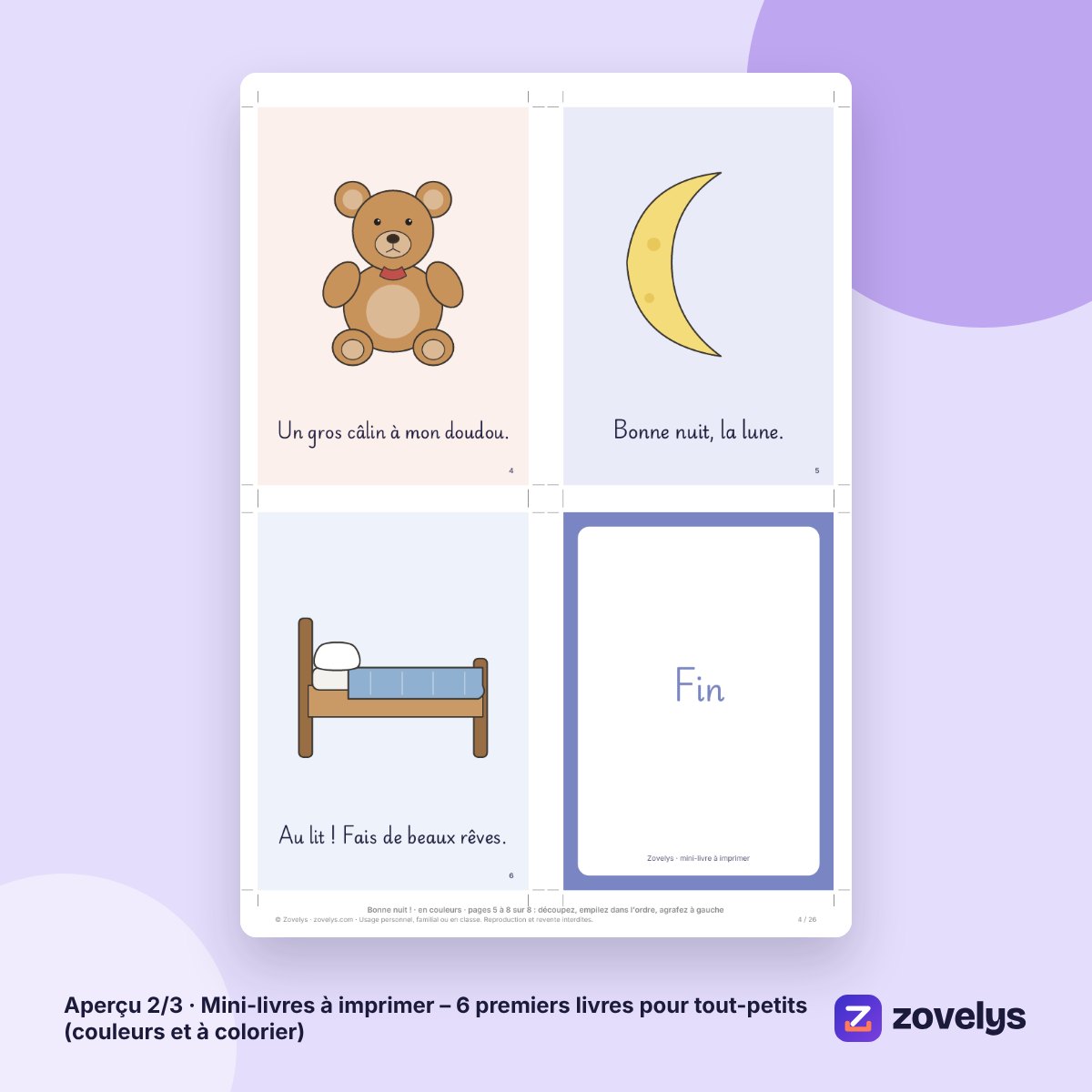 Mini-livres à imprimer – 6 premiers livres pour tout-petits, à colorier aussi – aperçu 2