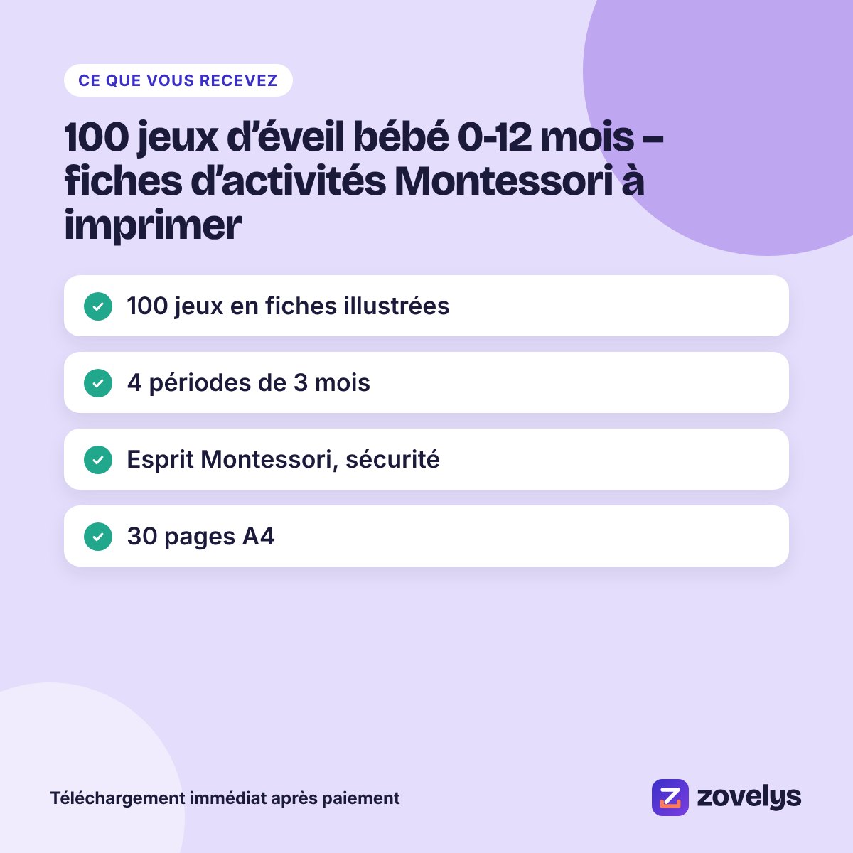 100 jeux d’éveil bébé 0-12 mois – fiches d’activités Montessori à imprimer – aperçu 4