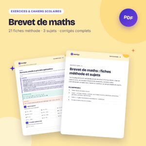 Brevet de maths – 21 fiches méthode et 3 sujets d’entraînement corrigés