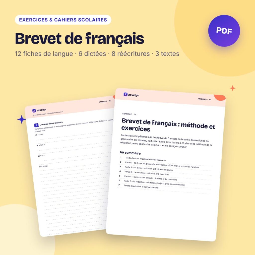 Brevet de français – grammaire, dictée, réécriture et rédaction corrigées