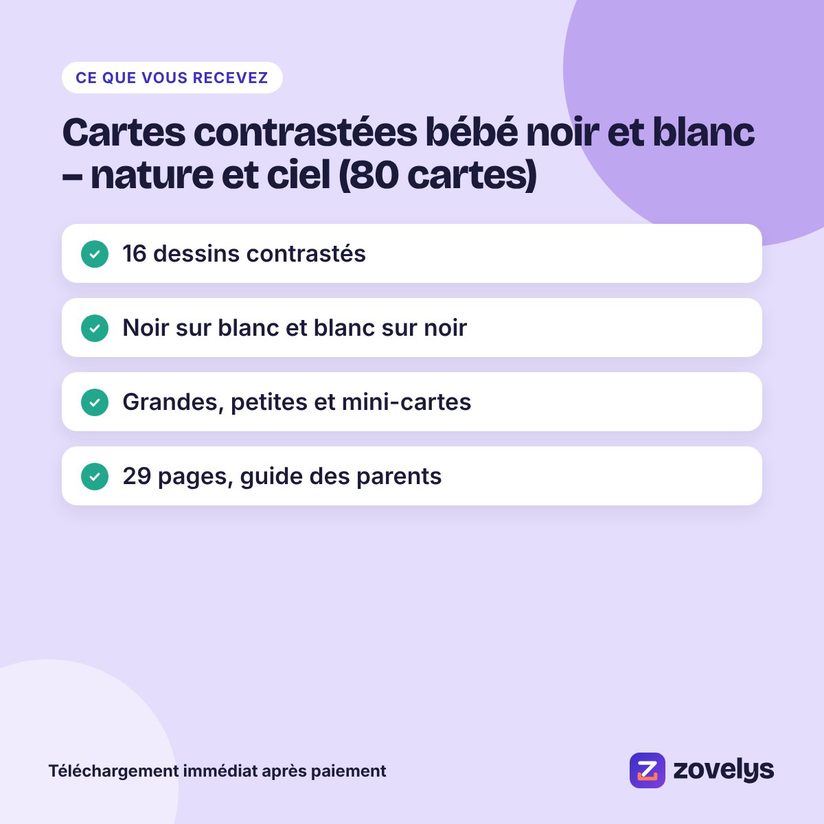 Cartes contrastées bébé noir et blanc – nature et ciel (80 cartes) – aperçu 4