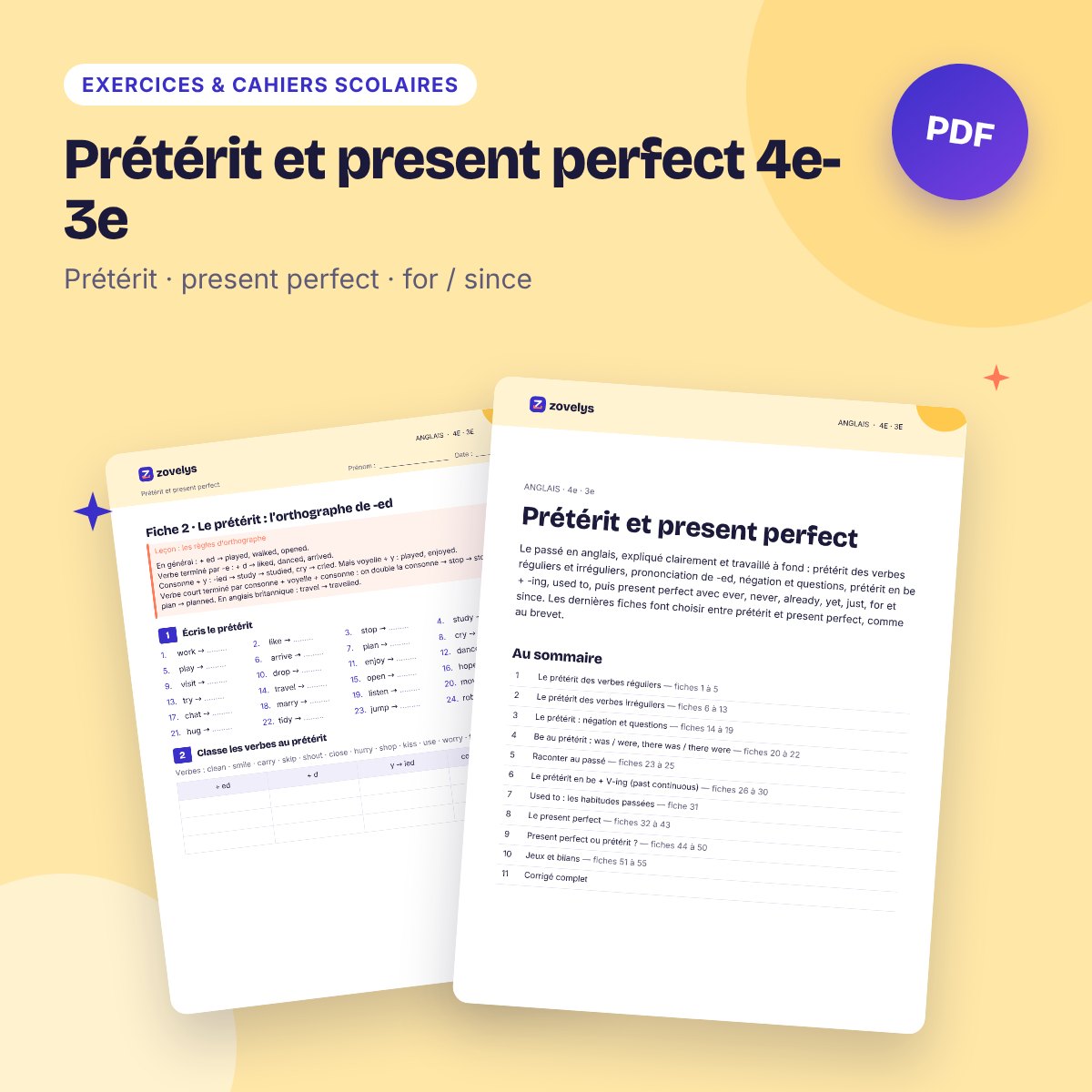 Prétérit et present perfect 4e-3e – exercices corrigés