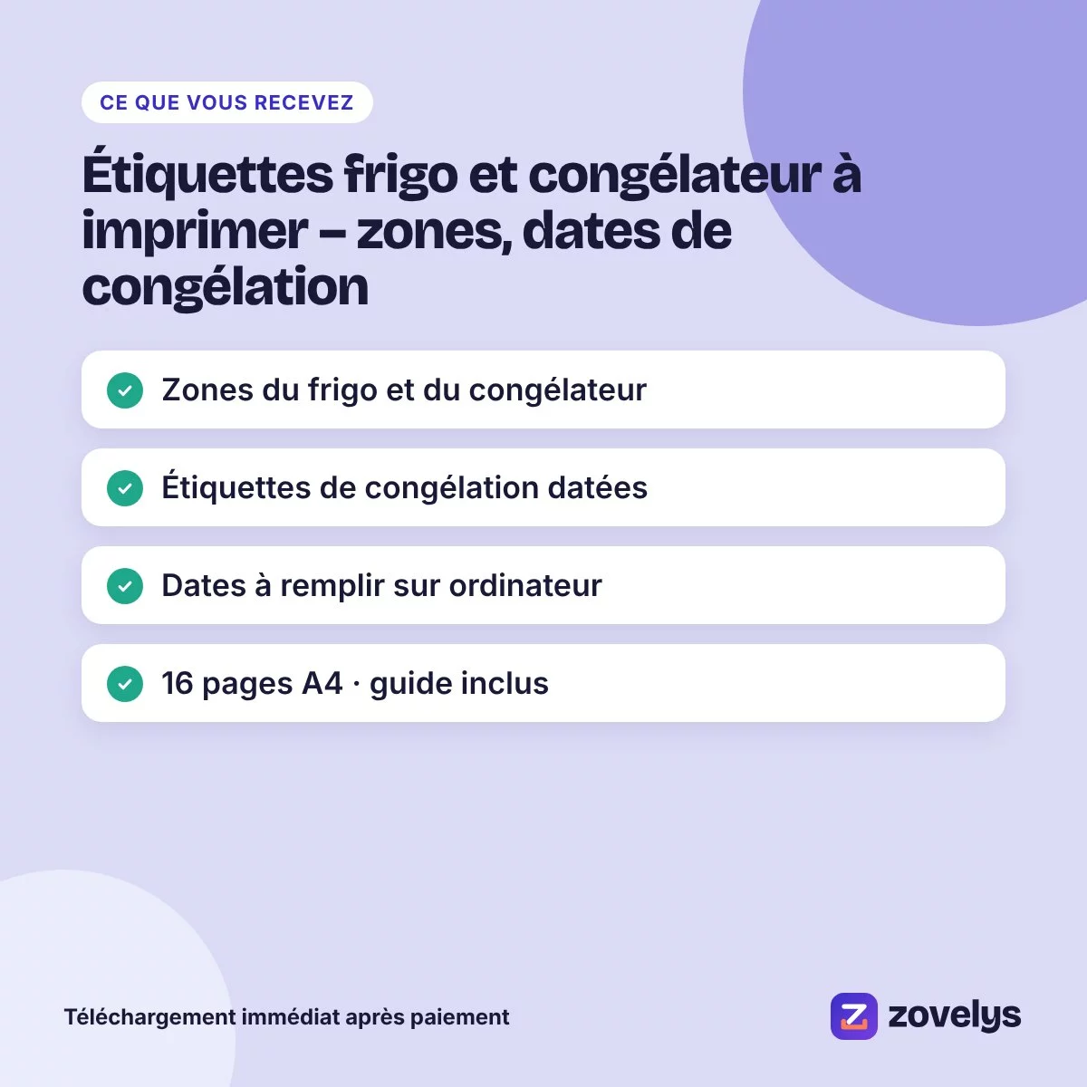 Étiquettes frigo et congélateur à imprimer – zones, dates de congélation – aperçu 4