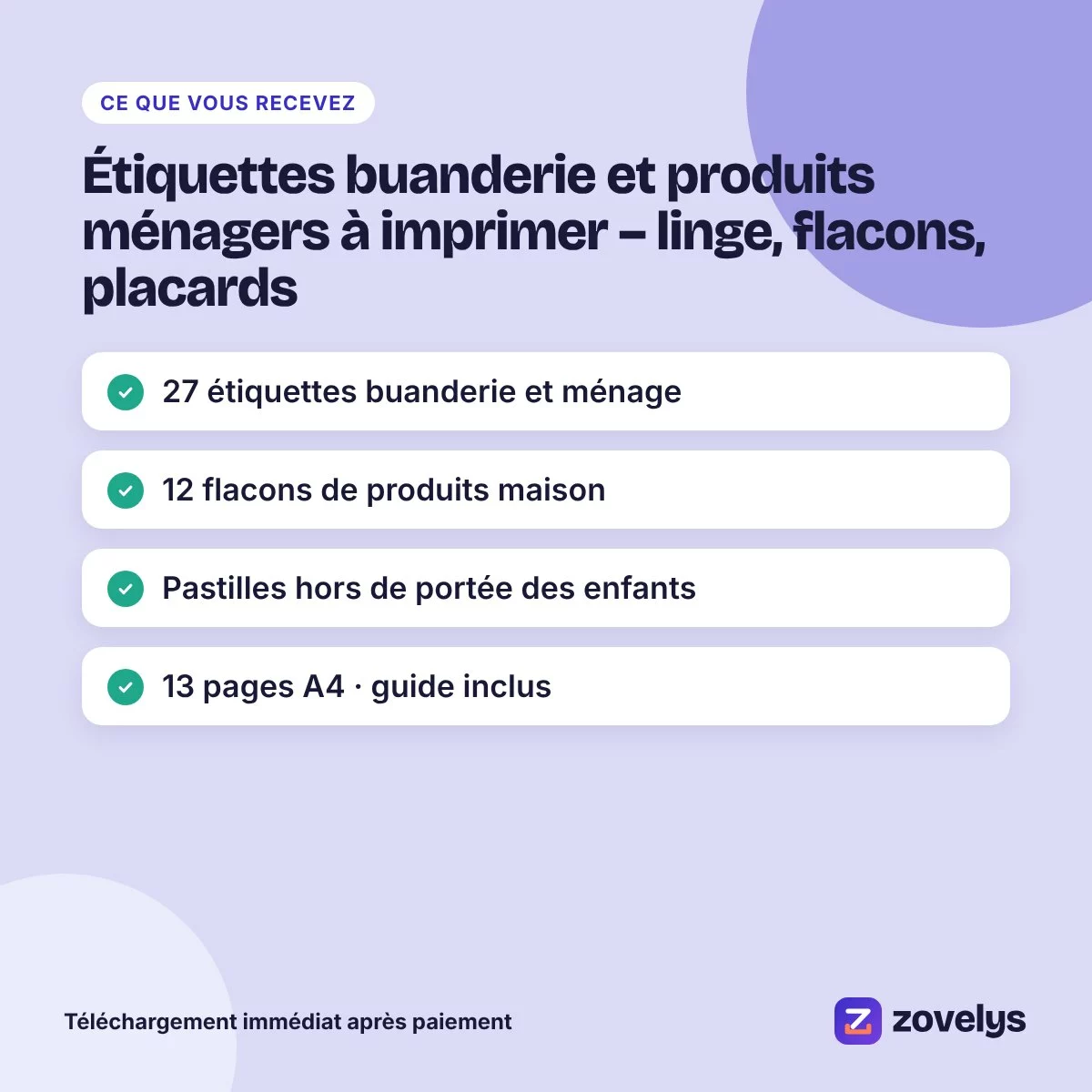 Étiquettes buanderie et produits ménagers à imprimer – linge, flacons, placards – aperçu 4