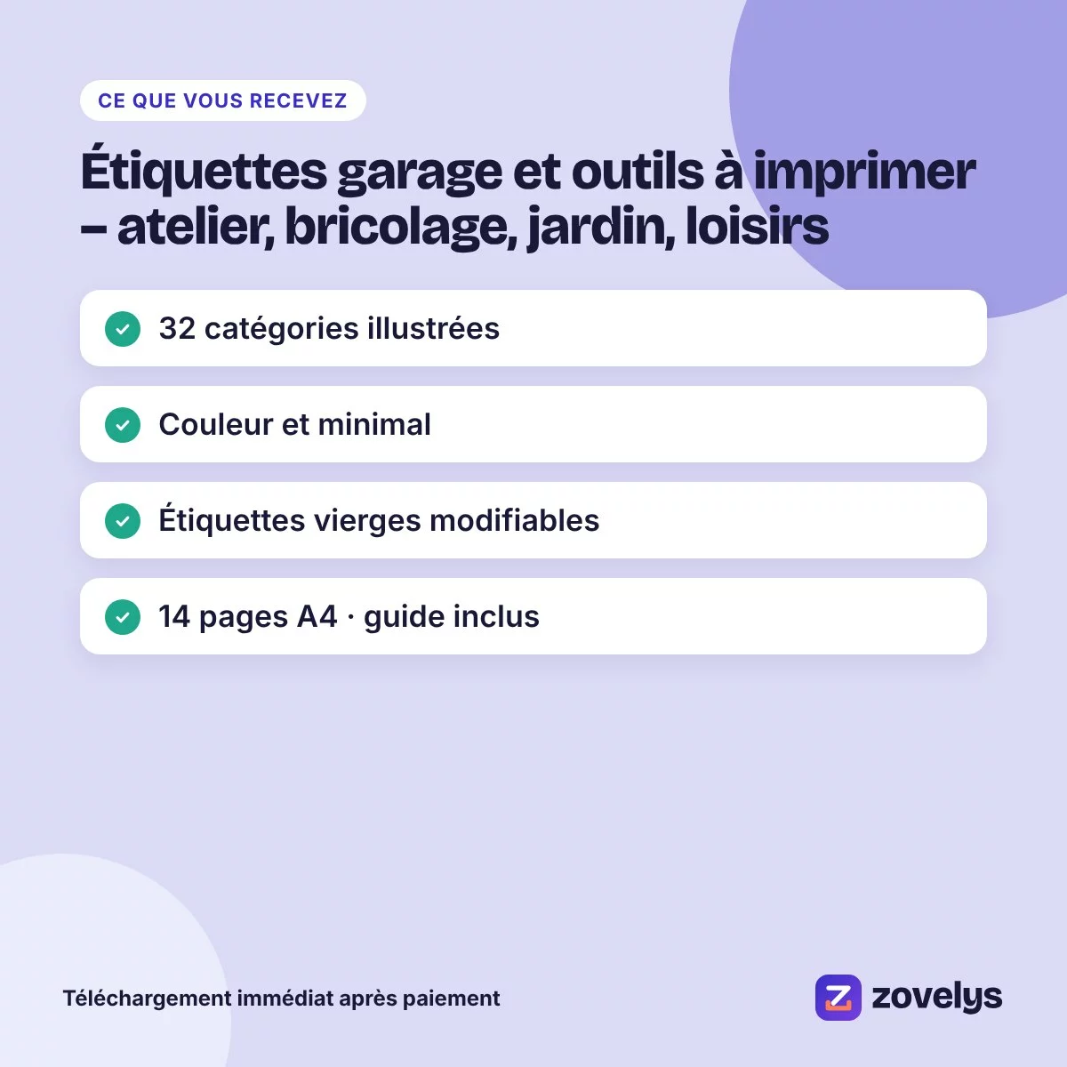 Étiquettes garage et outils à imprimer – atelier, bricolage, jardin, loisirs – aperçu 4