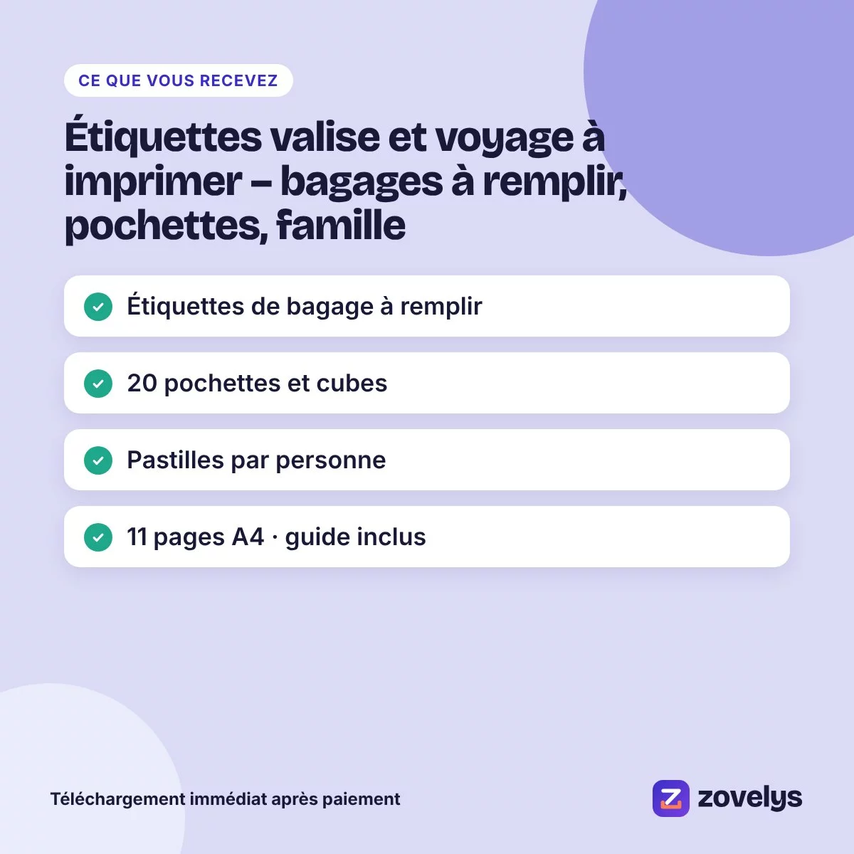 Étiquettes valise et voyage à imprimer – bagages à remplir, pochettes, famille – aperçu 4