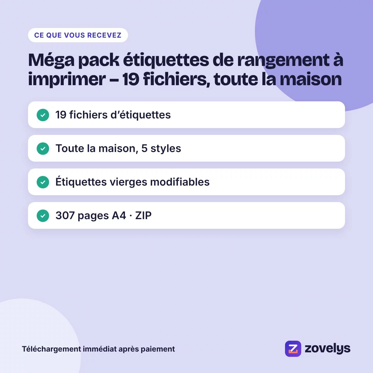 Méga pack étiquettes de rangement à imprimer – 19 fichiers, toute la maison – aperçu 4