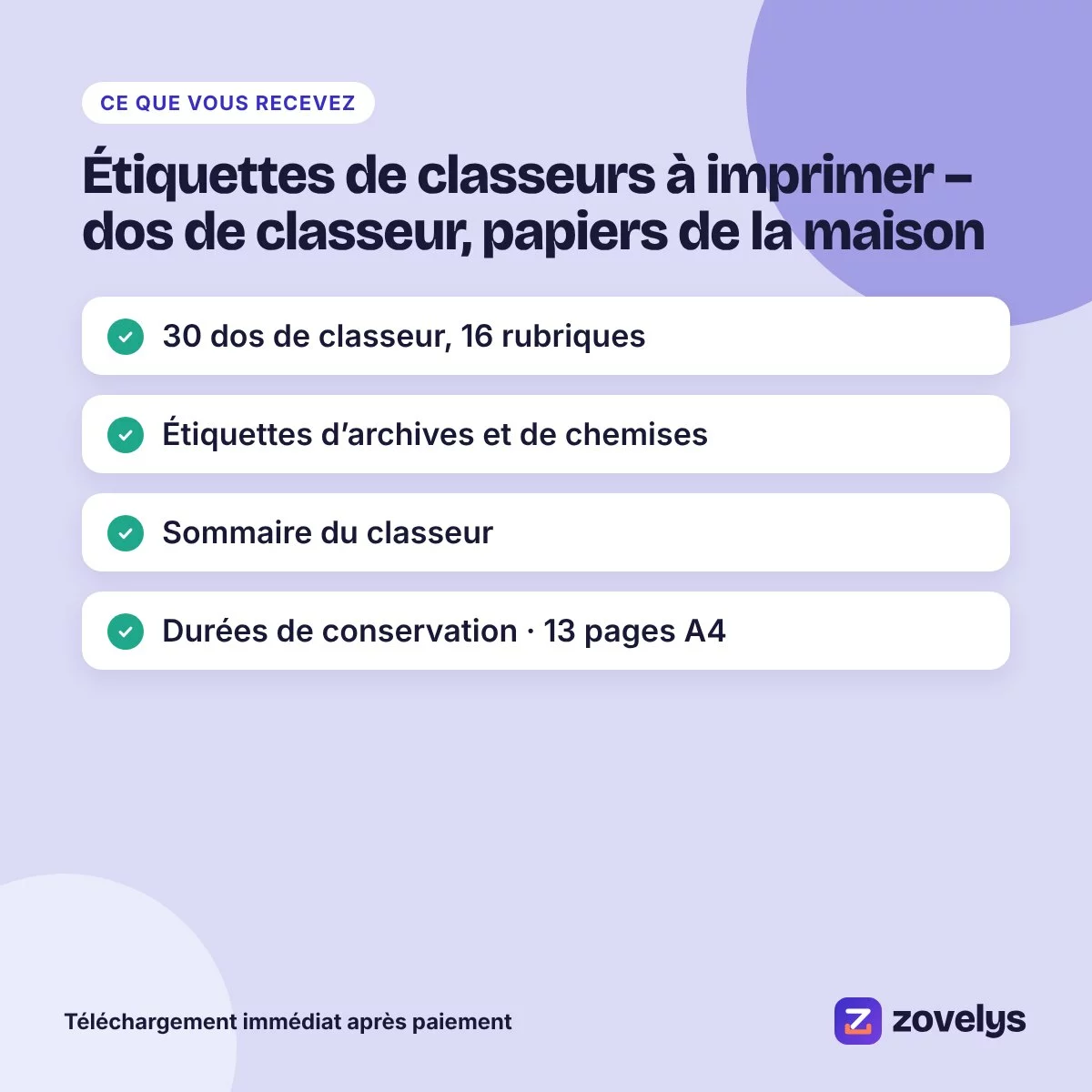 Étiquettes de classeurs à imprimer – dos de classeur, papiers de la maison – aperçu 4
