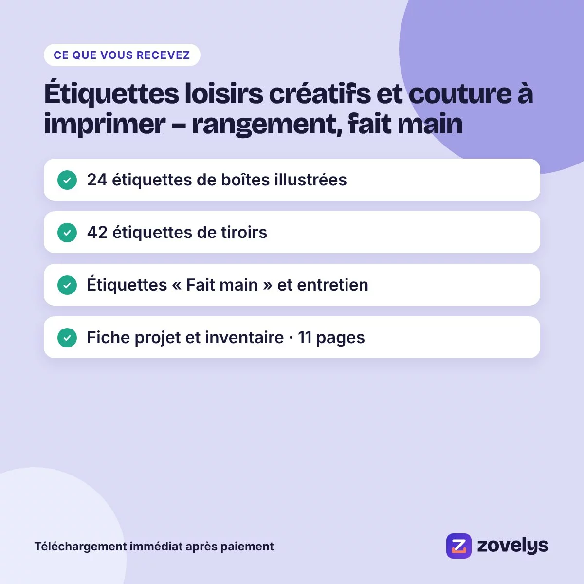 Étiquettes loisirs créatifs et couture à imprimer – rangement, fait main – aperçu 4