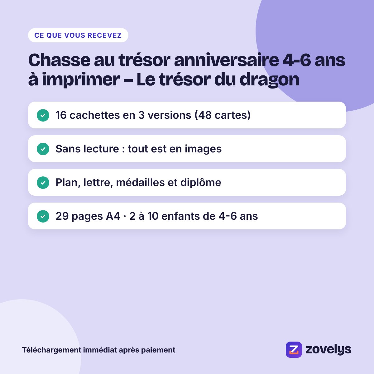 Chasse au trésor anniversaire 4-6 ans à imprimer – Le trésor du dragon – aperçu 4