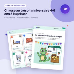 Chasse au trésor anniversaire 4-6 ans à imprimer – Le trésor du dragon