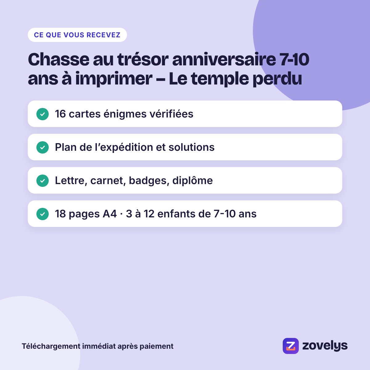 Chasse au trésor anniversaire 7-10 ans à imprimer – Le temple perdu – aperçu 4