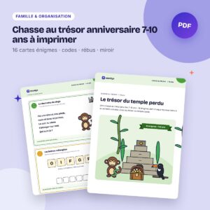 Chasse au trésor anniversaire 7-10 ans à imprimer – Le temple perdu