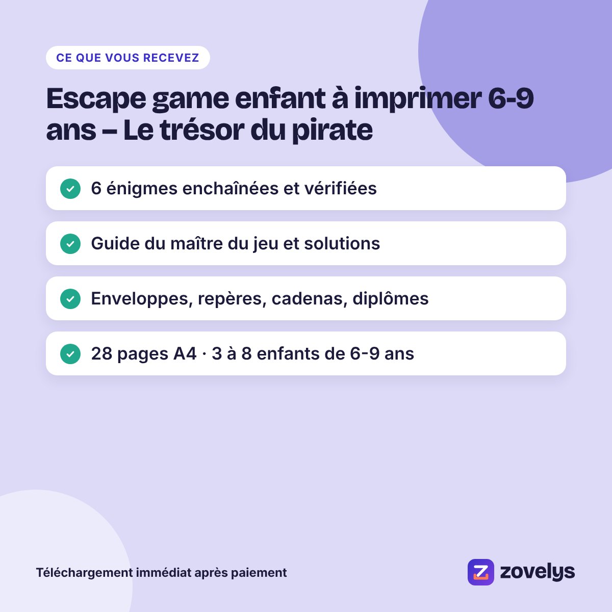 Escape game enfant à imprimer 6-9 ans – Le trésor du pirate – aperçu 4