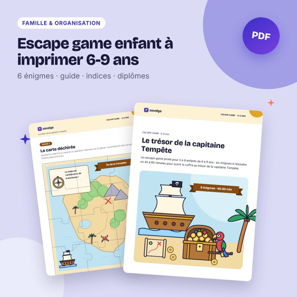 Escape game enfant à imprimer 6-9 ans – Le trésor du pirate