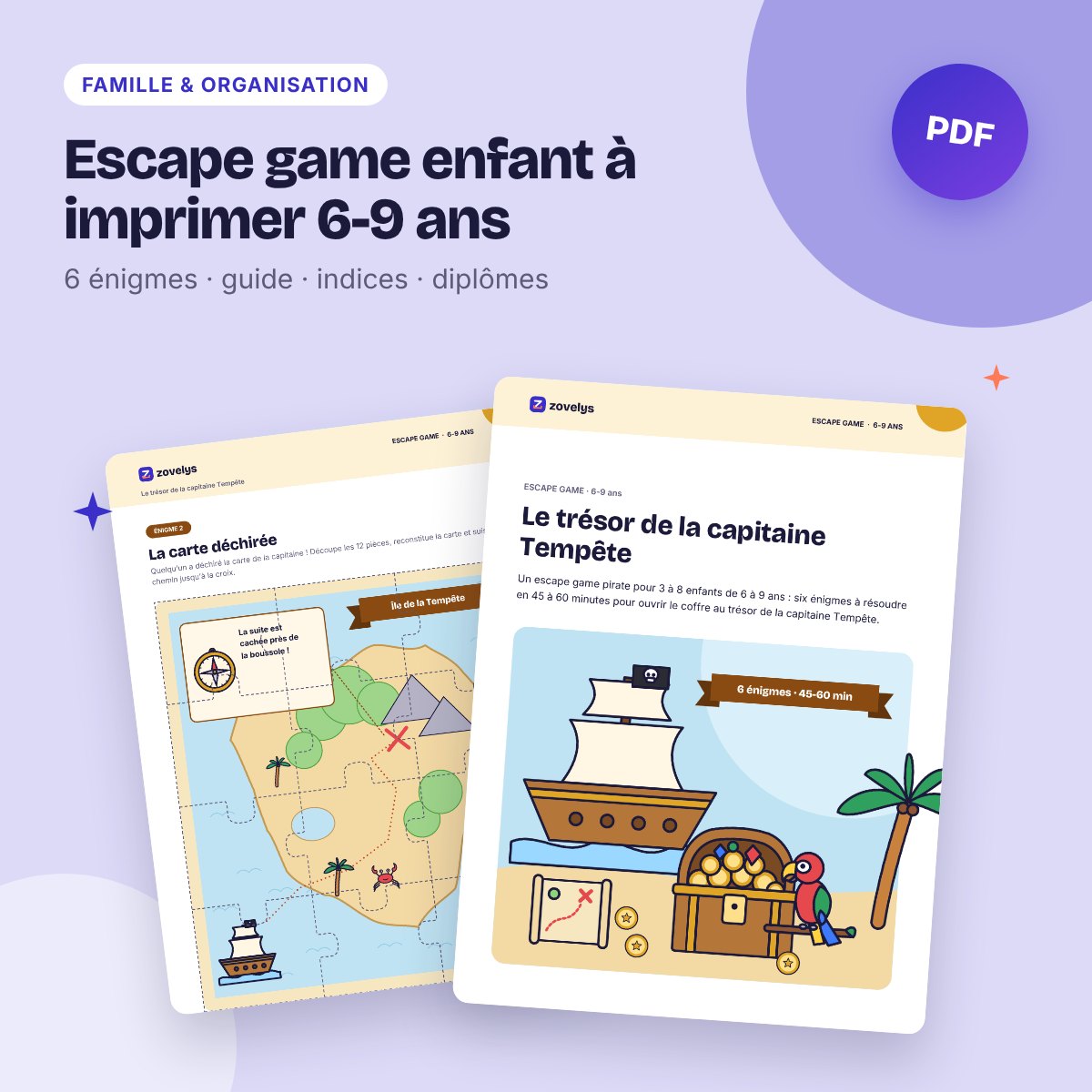 Escape game enfant à imprimer 6-9 ans – Le trésor du pirate