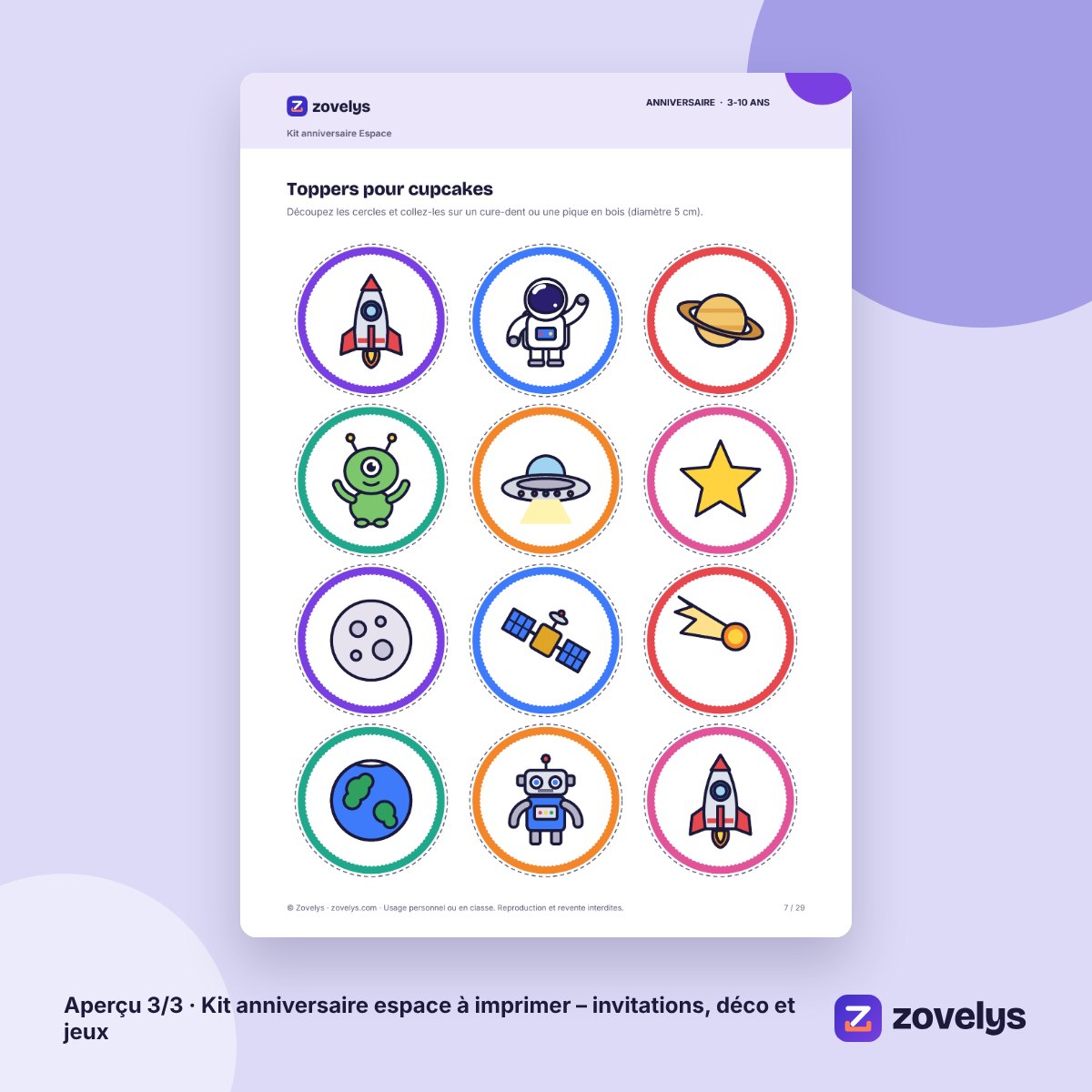 Kit anniversaire espace à imprimer – invitations, déco et jeux – aperçu 3