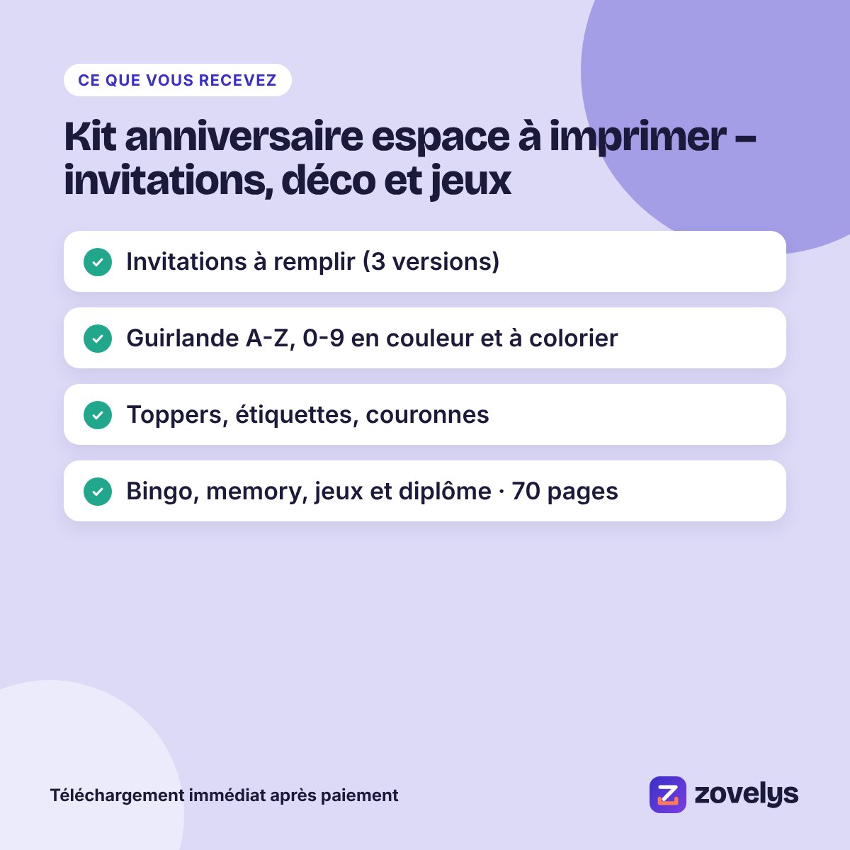 Kit anniversaire espace à imprimer – invitations, déco et jeux – aperçu 4