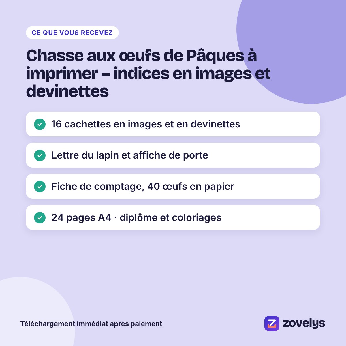 Chasse aux œufs de Pâques à imprimer – indices en images et devinettes – aperçu 4