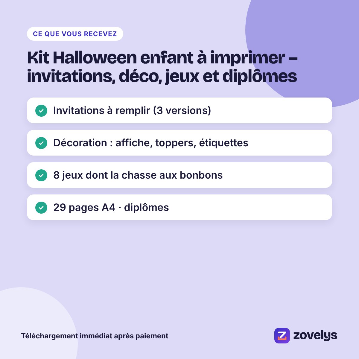Kit Halloween enfant à imprimer – invitations, déco, jeux et diplômes – aperçu 4