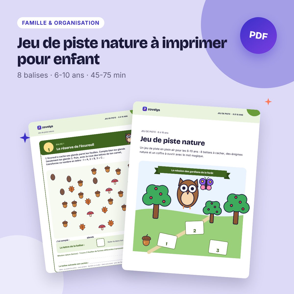Jeu de piste nature à imprimer pour enfant – mission des gardiens de la forêt