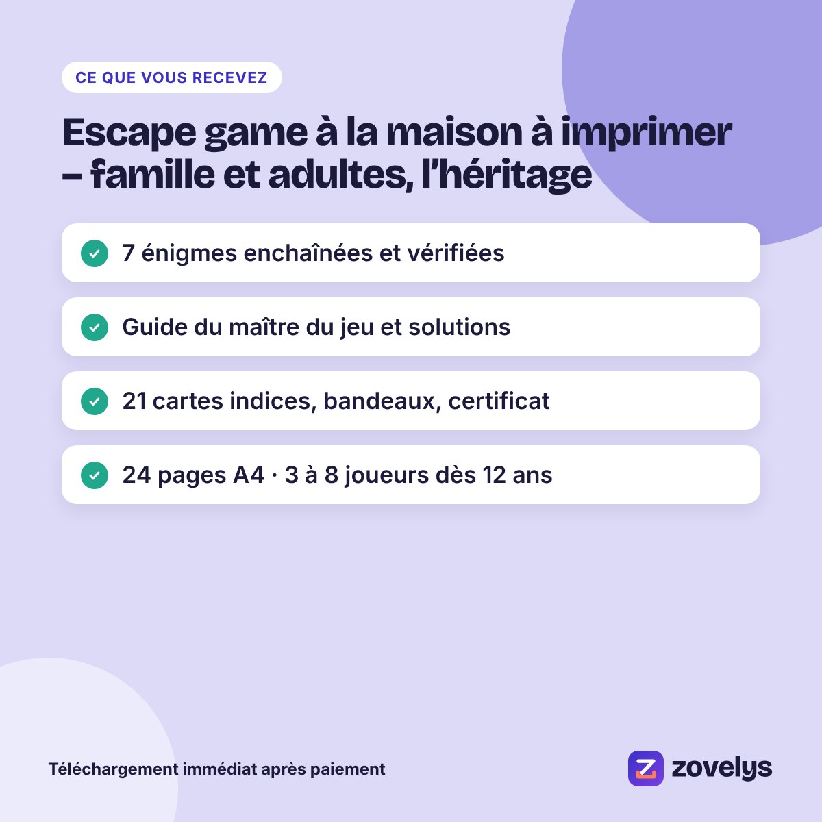 Escape game à la maison à imprimer – famille et adultes, l’héritage – aperçu 4