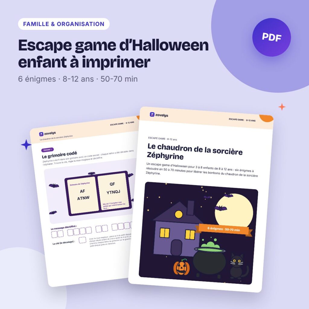Escape game d’Halloween enfant à imprimer – le chaudron de la sorcière
