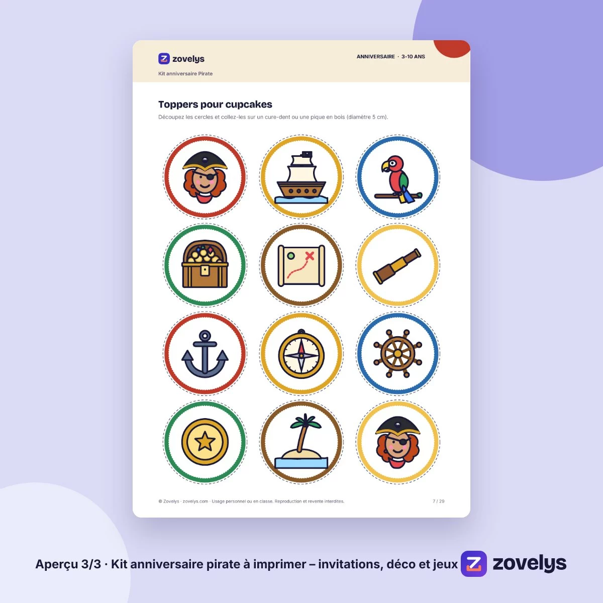 Kit anniversaire pirate à imprimer – invitations, déco et jeux – aperçu 3