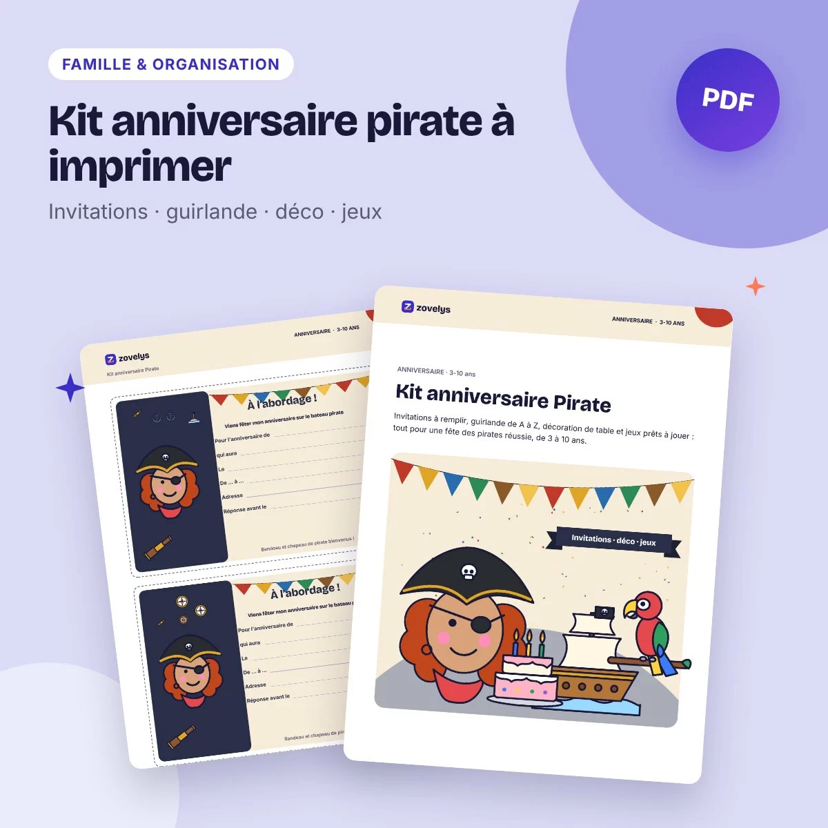 Kit anniversaire pirate à imprimer – invitations, déco et jeux