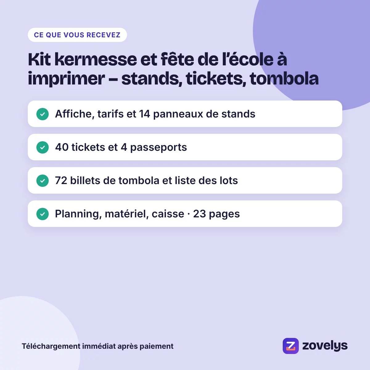 Kit kermesse et fête de l’école à imprimer – stands, tickets, tombola – aperçu 4