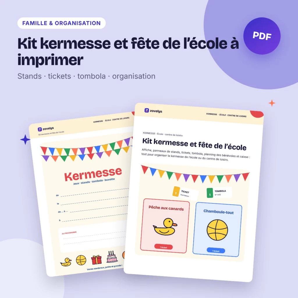 Kit kermesse et fête de l’école à imprimer – stands, tickets, tombola