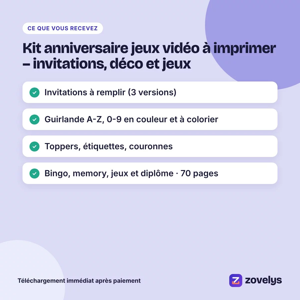 Kit anniversaire jeux vidéo à imprimer – invitations, déco et jeux – aperçu 4