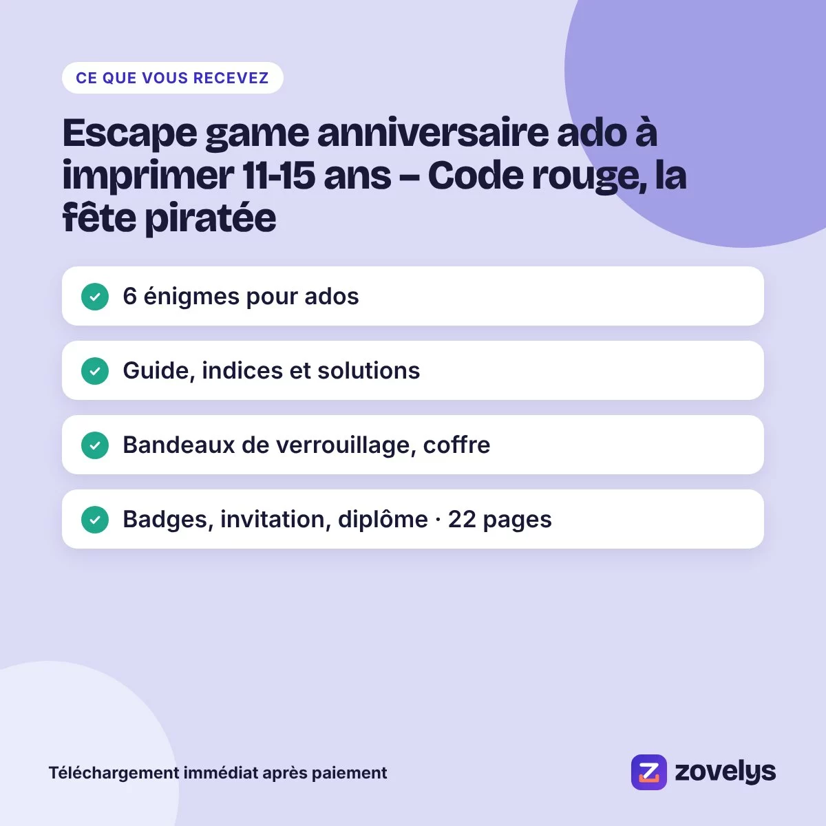 Escape game anniversaire ado à imprimer 11-15 ans – Code rouge, la fête piratée – aperçu 4