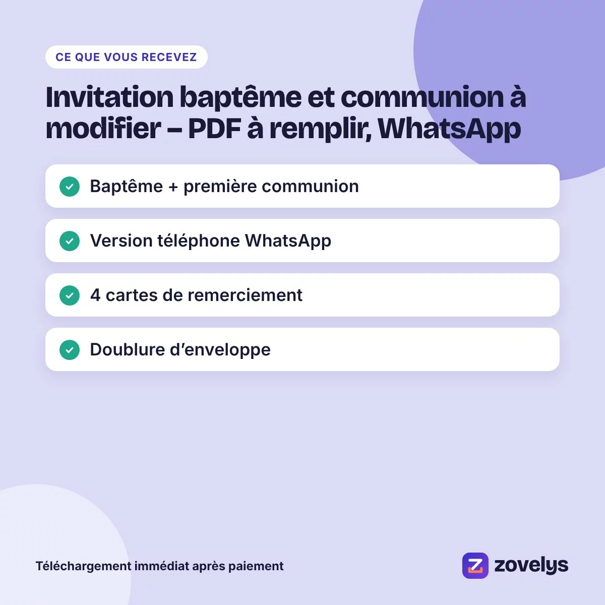 Invitation baptême et communion à modifier – PDF à remplir, WhatsApp – aperçu 4