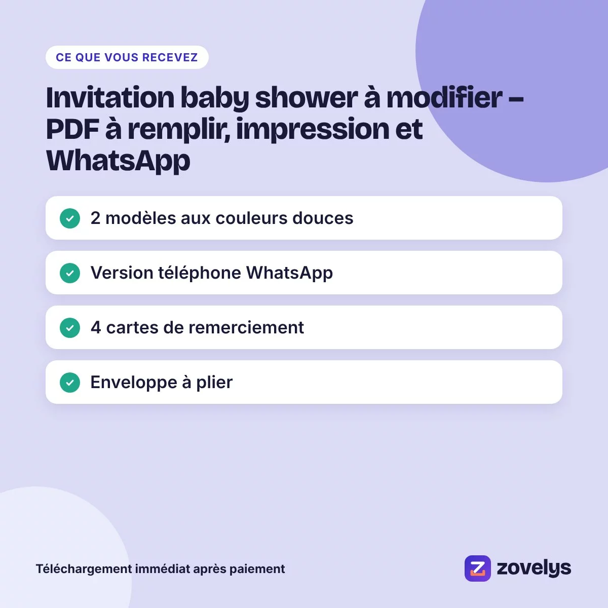 Invitation baby shower à modifier – PDF à remplir, impression et WhatsApp – aperçu 4