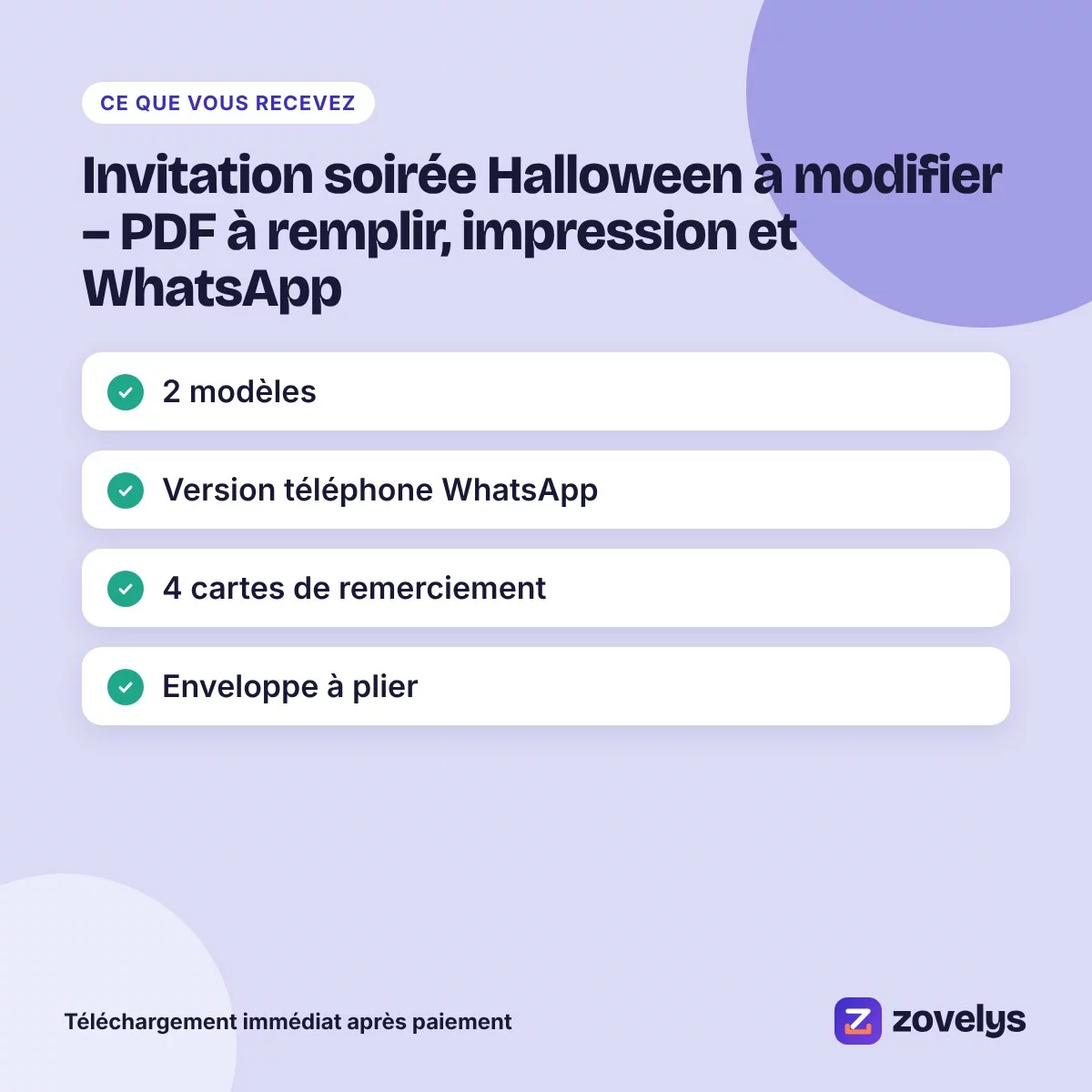 Invitation soirée Halloween à modifier – PDF à remplir, impression et WhatsApp – aperçu 4