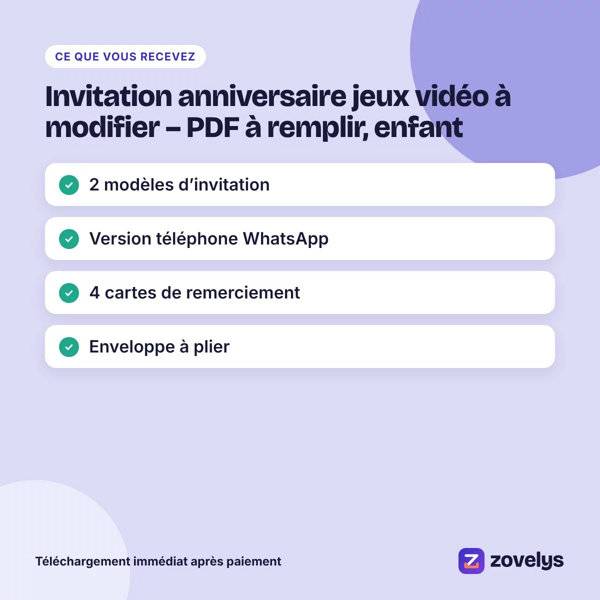 Invitation anniversaire jeux vidéo à modifier – PDF à remplir, enfant – aperçu 4